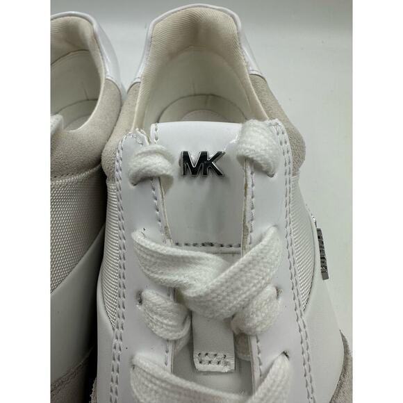 Michael Kors Leather Allie Trainers Optic White Low Top Lace Up Sneakes Size 9M - Picture 7 of 10